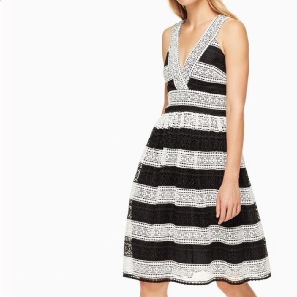 Kate Spade Black and White Lace Dress